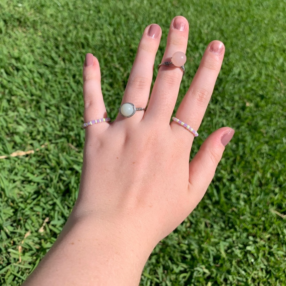 cute homemade crystal bead wire rings